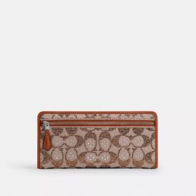 Portofel subțire Essential din jacquard semnătura cu cristale