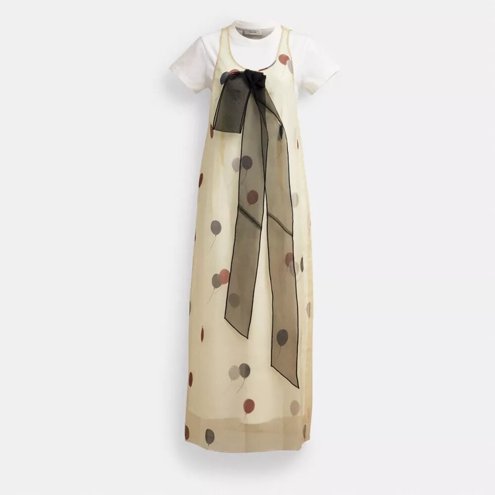Rochie balon din organza imprimată