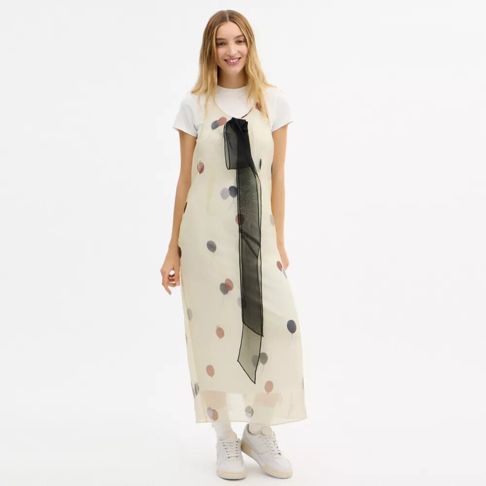 Rochie balon din organza imprimată