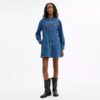 Rochie din denim cu mâneci lungi din bumbac organic