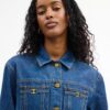 Rochie din denim cu mâneci lungi din bumbac organic