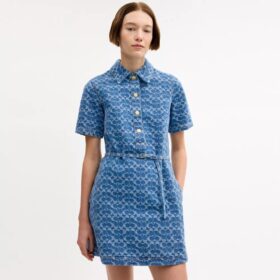 Rochie din denim semnată, din bumbac organic