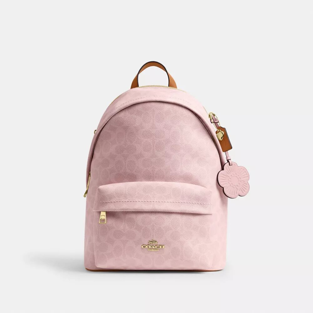 Rucsac mic Taylor din Signature Canvas cu pandantive