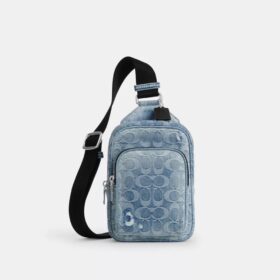 Rucsac Racer Sling din denim „Loved Signature”