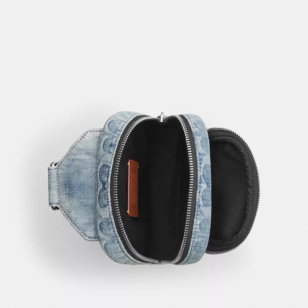 Rucsac Racer Sling din denim „Loved Signature”