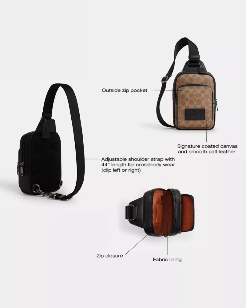 Rucsac Racer Sling din Signature Canvas