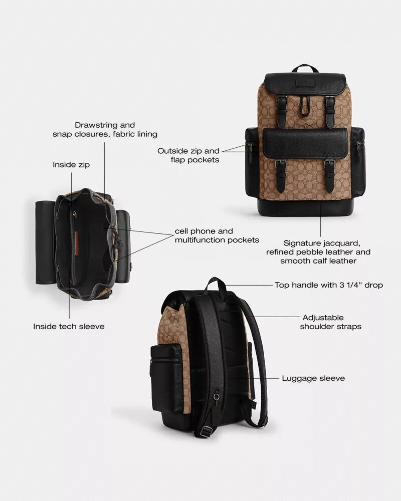 Rucsac Sprint din țesătură Jacquard semnată