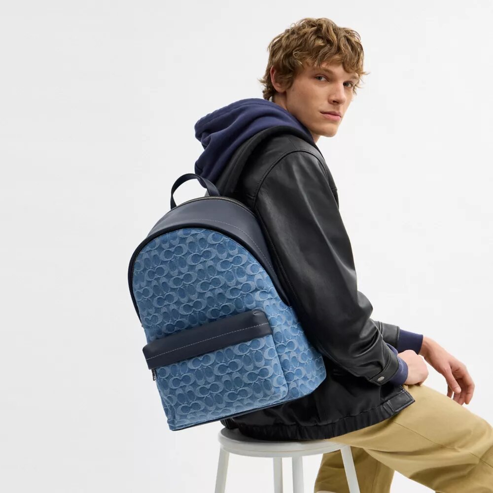Rucsac Taylor din denim semnătură