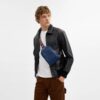 Rucsac tip sling Racer cu curele cu dungi în stil universitar
