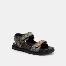 Sandale cu două curele în modelul caracteristic Jacquard