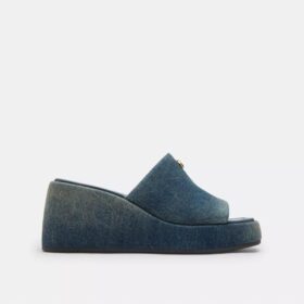 Sandale cu platformă Marie din denim uzat