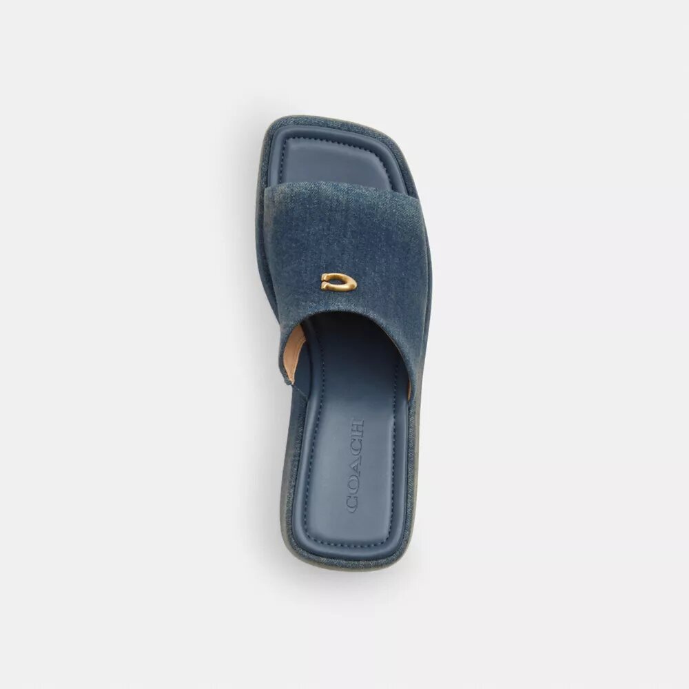 Sandale cu platformă Marie din denim uzat