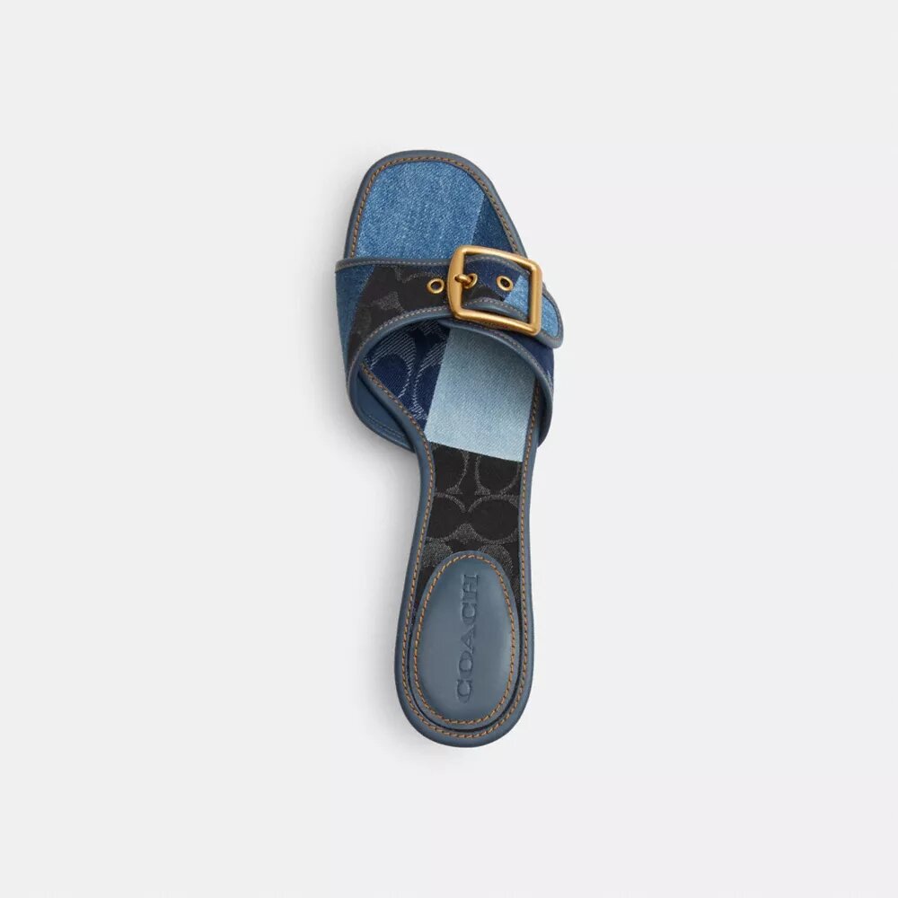 Sandale Margot cu patchwork din denim caracteristic