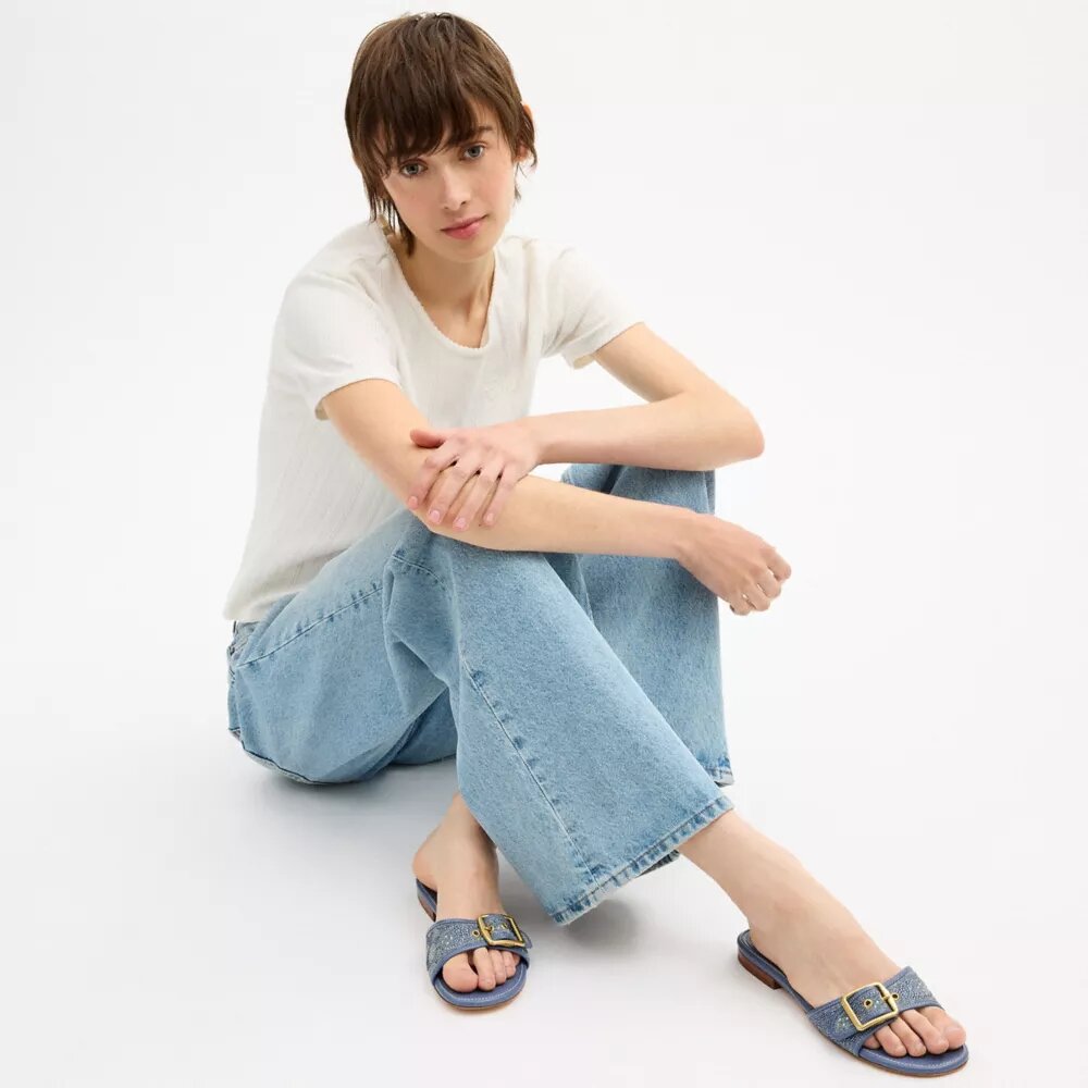 Sandale Margot din denim cu cristale