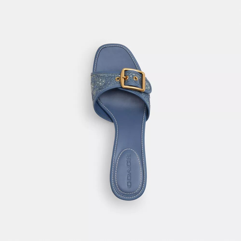 Sandale Margot din denim semnătura cu cristale