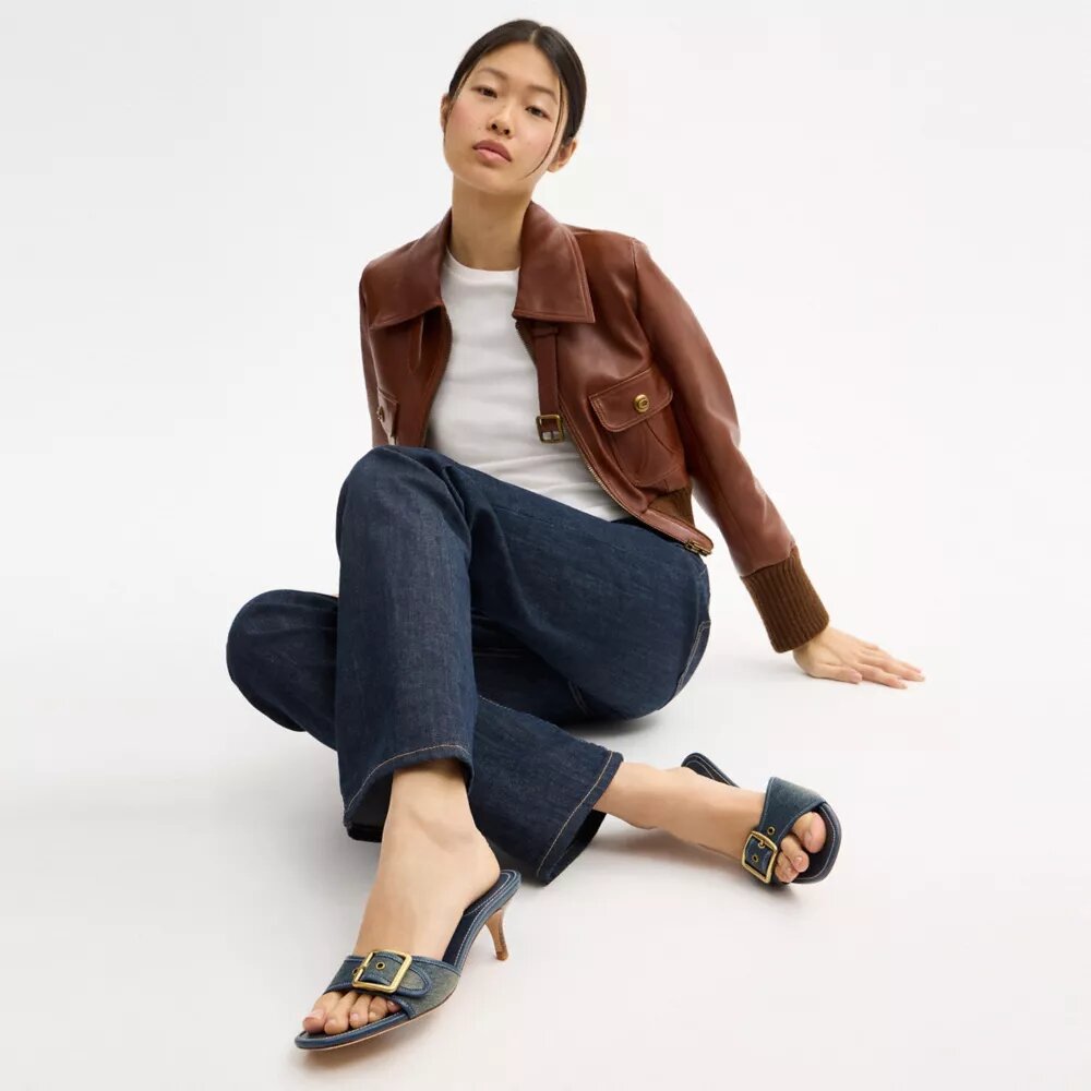 Sandale Margot din denim uzat