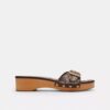 Sandale Margot din lemn cu jacquard caracteristic