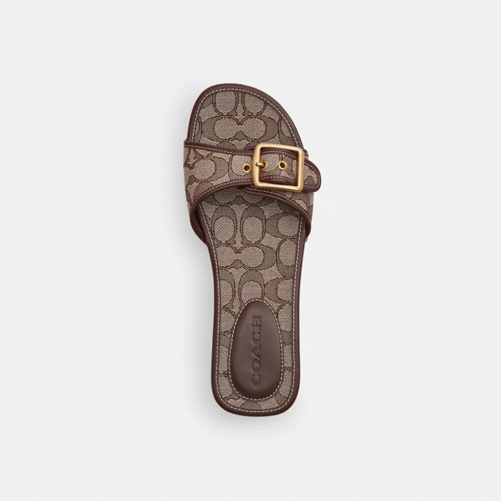 Sandale Margot din lemn cu jacquard caracteristic
