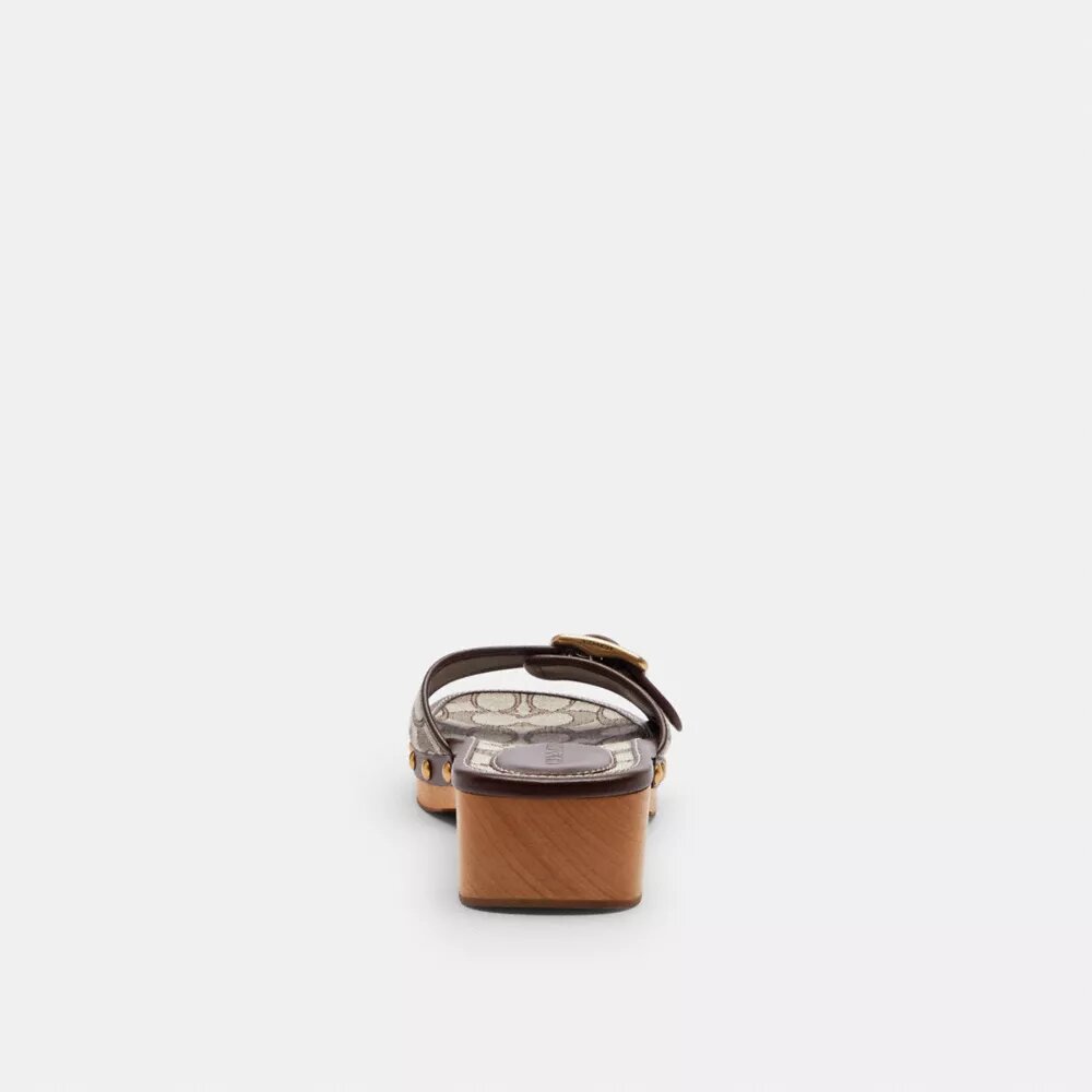 Sandale Margot din lemn cu jacquard caracteristic
