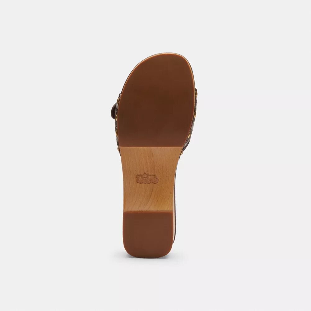 Sandale Margot din lemn cu jacquard caracteristic