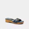 Sandale Margot din lemn cu patchwork din denim caracteristic