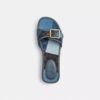 Sandale Margot din lemn cu patchwork din denim caracteristic