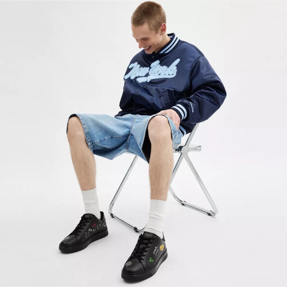 Sneakerși înalți cu imprimeu Sketch