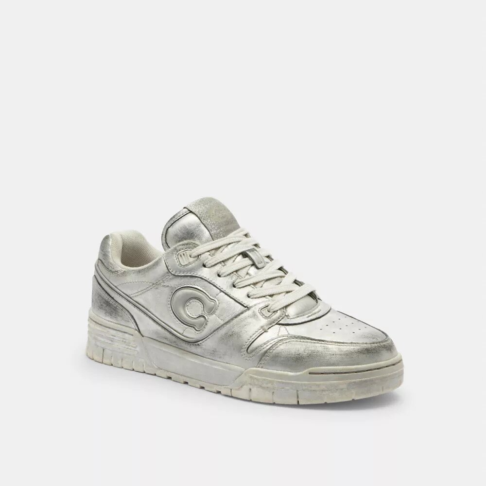 Sneakerși Soho din piele metalizată cu aspect uzat
