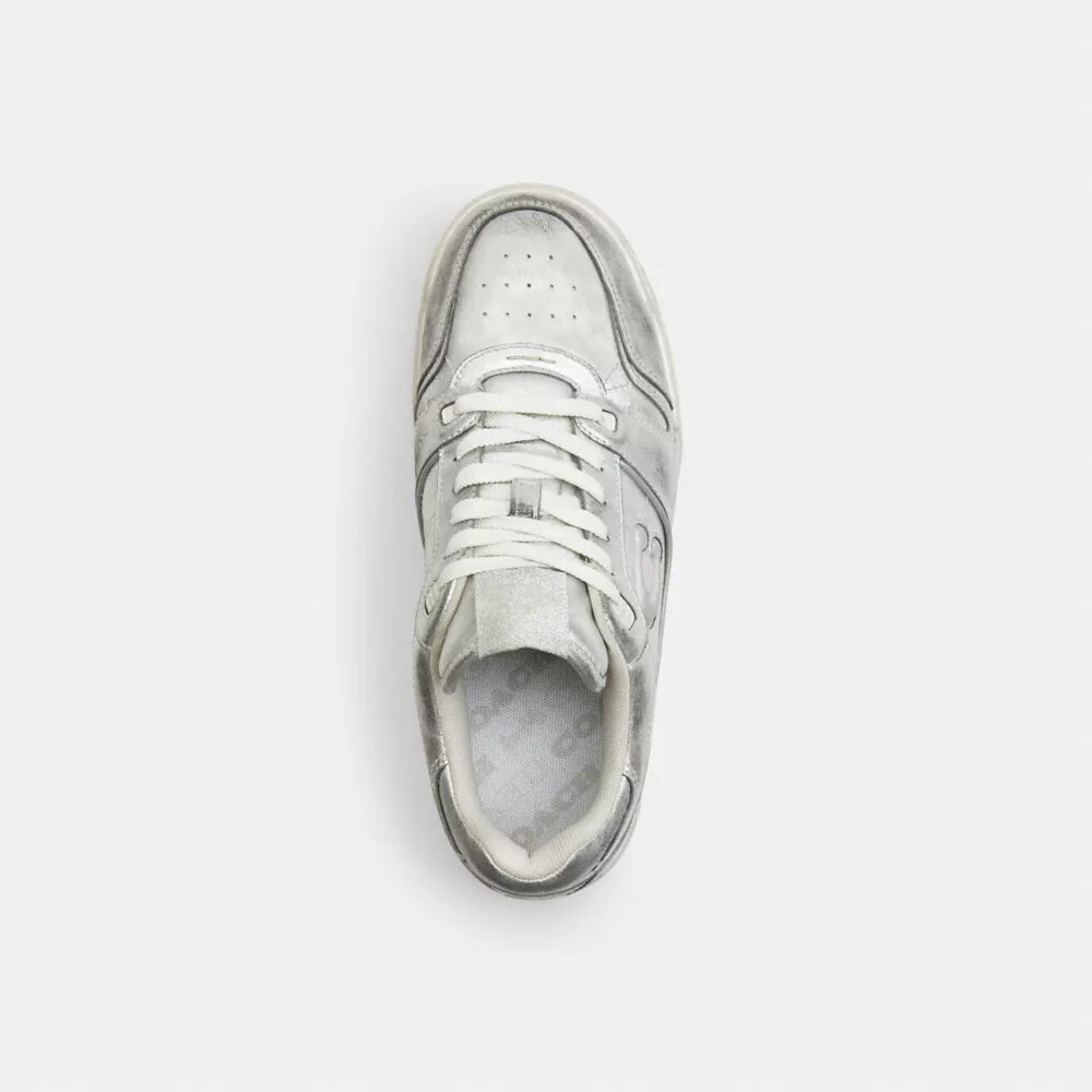 Sneakerși Soho din piele metalizată cu aspect uzat