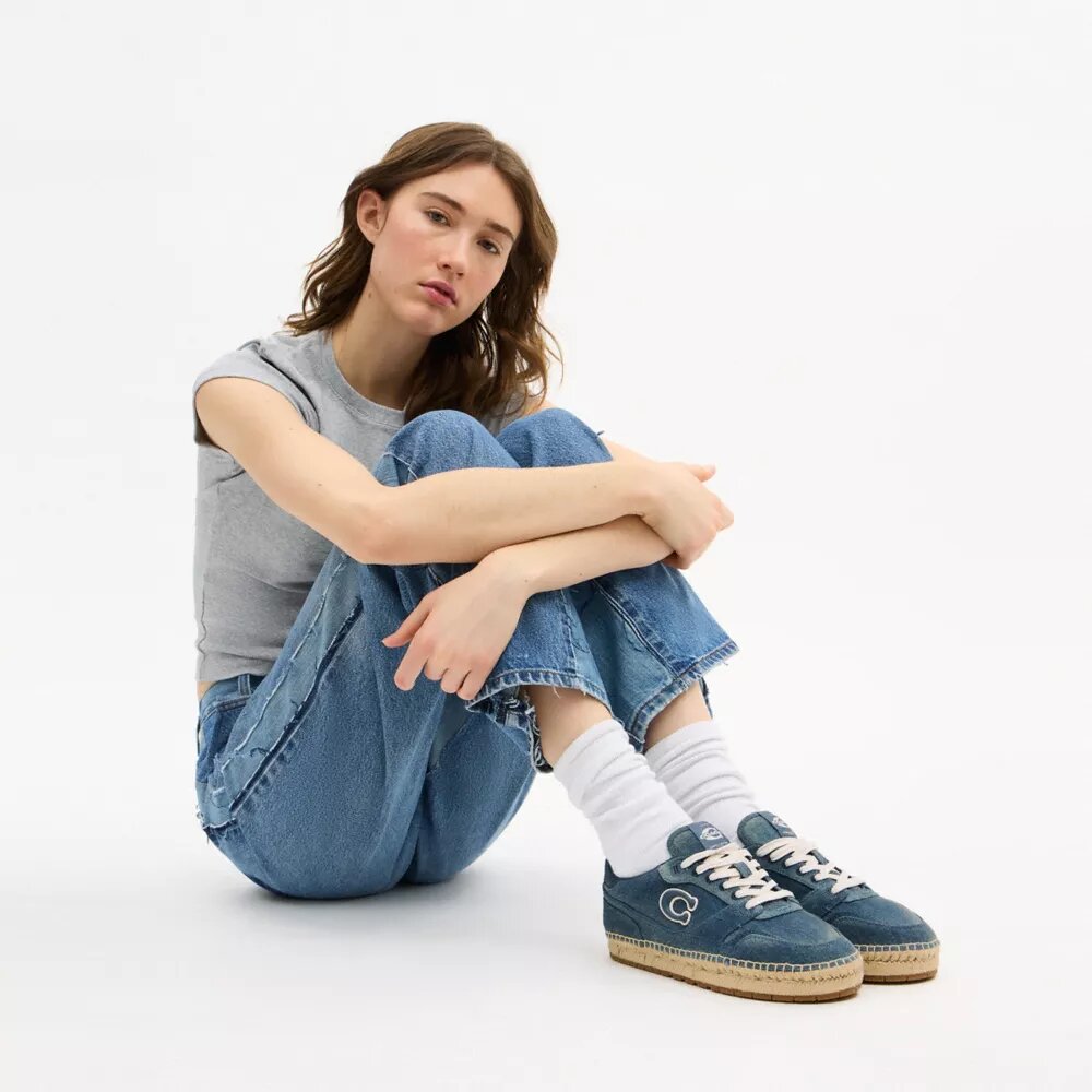 Sneakerși Soho Espadrille din denim uzat
