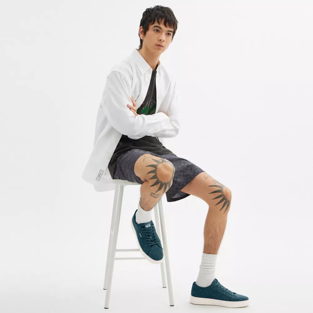 Tenși din pânză cu model Jacquard caracteristic