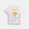 Tricou cu croială din anii '90, cu imprimeu realizat cu aerograf, din bumbac organic