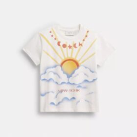 Tricou cu croială din anii '90, cu imprimeu realizat cu aerograf, din bumbac organic