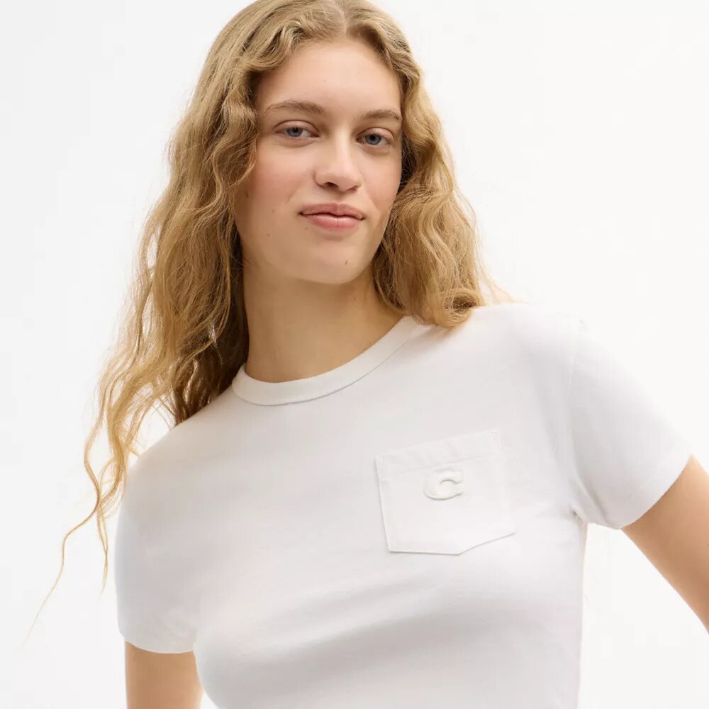 Tricou cu mâneci scurte și buzunar din bumbac organic