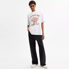 Tricou lejer cu imprimeu „Pretzel” din bumbac organic