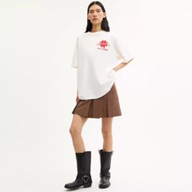 Tricou lejer cu motiv pizza, din bumbac organic