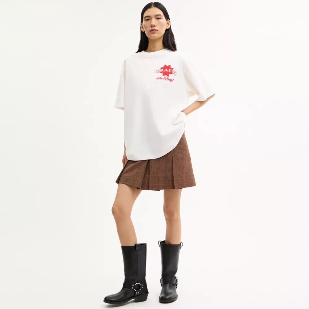 Tricou lejer cu motiv pizza, din bumbac organic