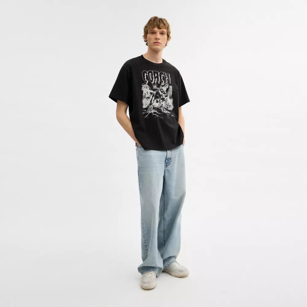 Tricou lejer „Dinosaur City” din bumbac organic