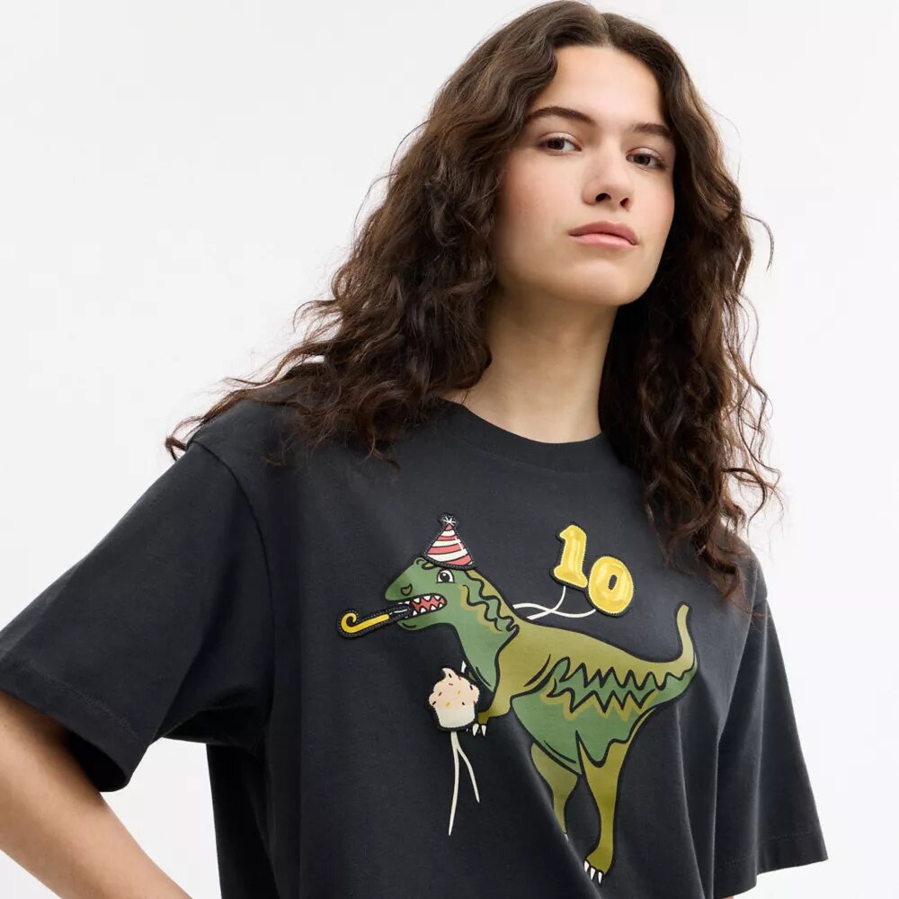 Tricou lejer „Rexy 10Th Birthday” din bumbac organic