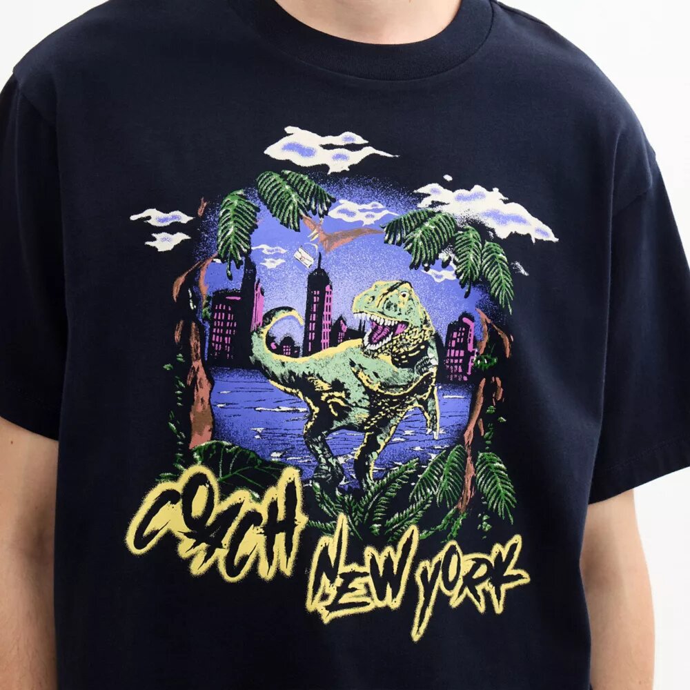 Tricou lejer „Rexy 10Th Birthday Jungle” din bumbac organic