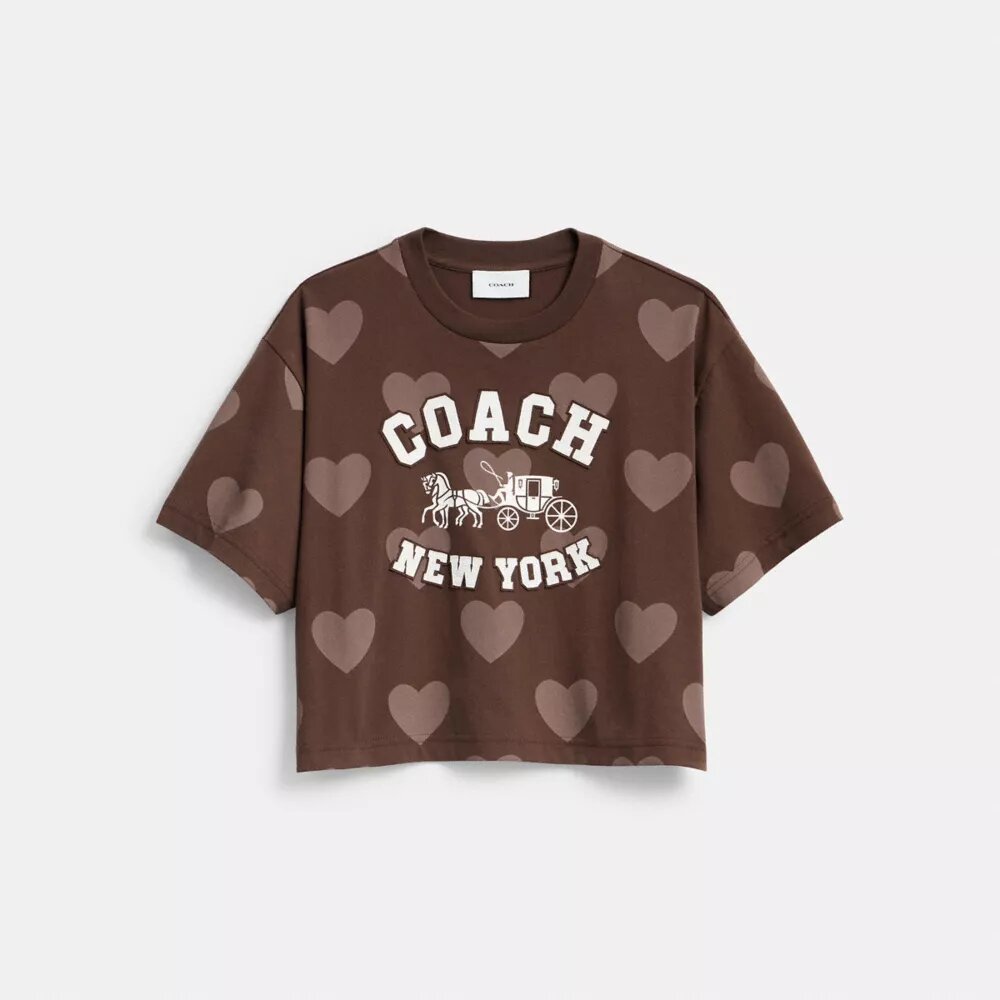 Tricou scurt cu imprimeu de inimă, Horse and Carriage, din bumbac organic
