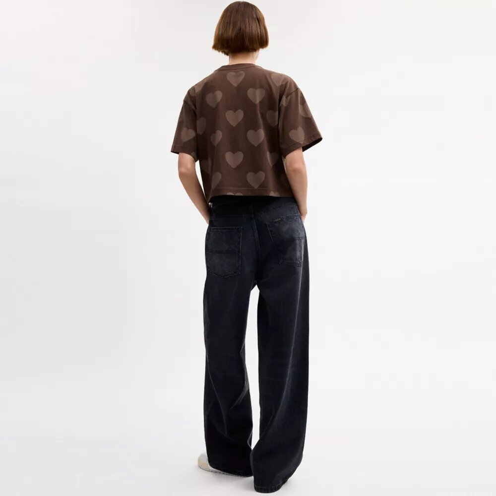 Tricou scurt cu imprimeu de inimă, Horse and Carriage, din bumbac organic