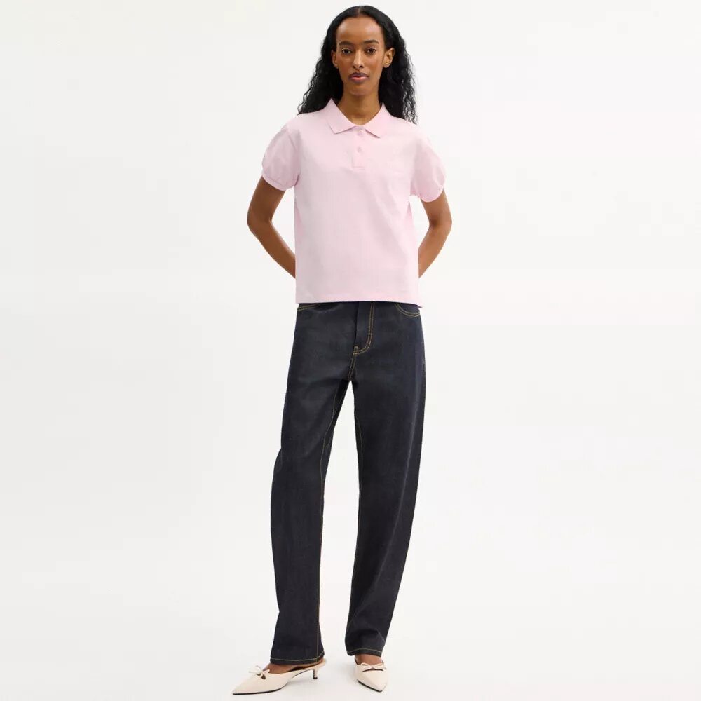 Tricouri Polo Coach Script din bumbac organic