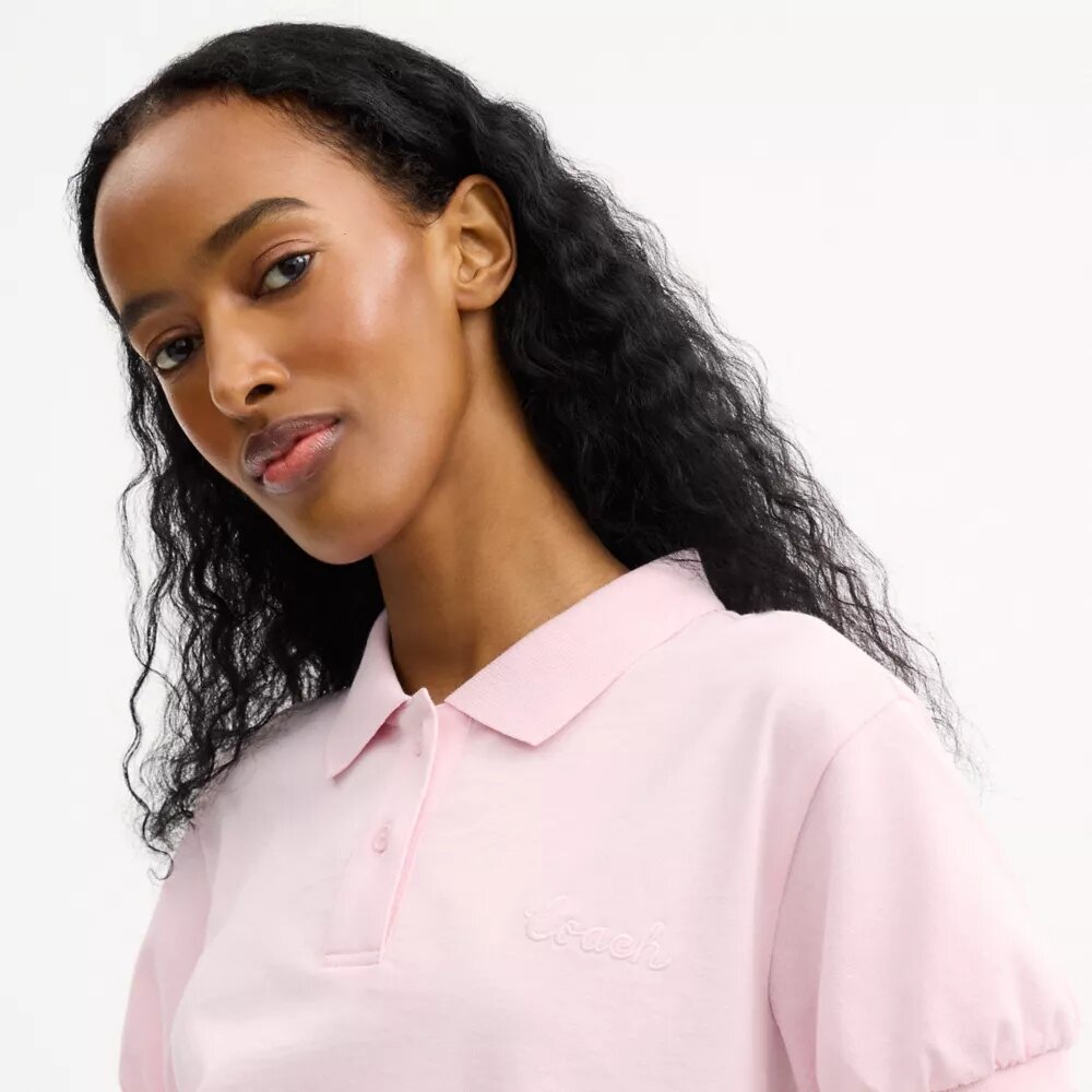 Tricouri Polo Coach Script din bumbac organic