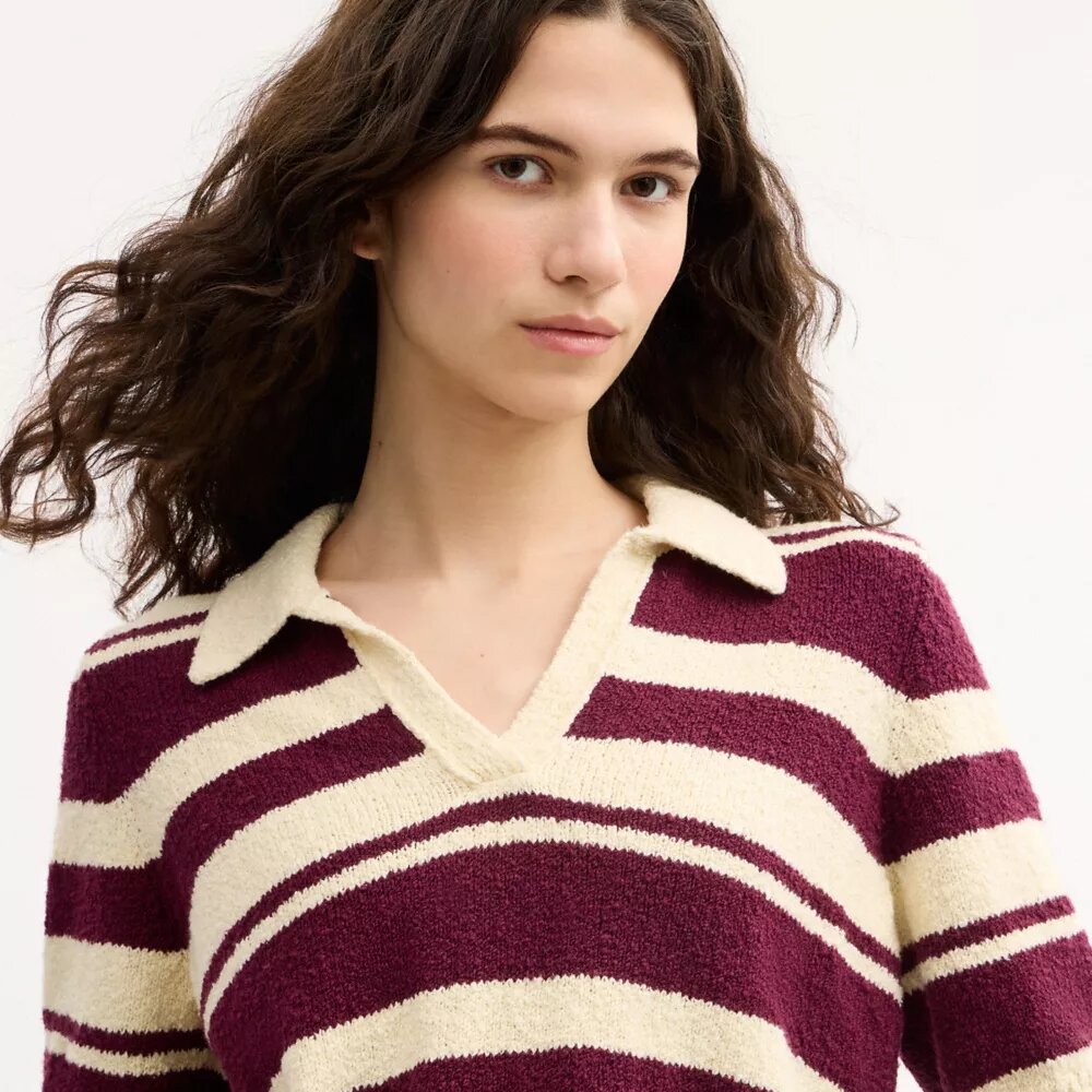 Tricouri Polo din tricot cu dungi